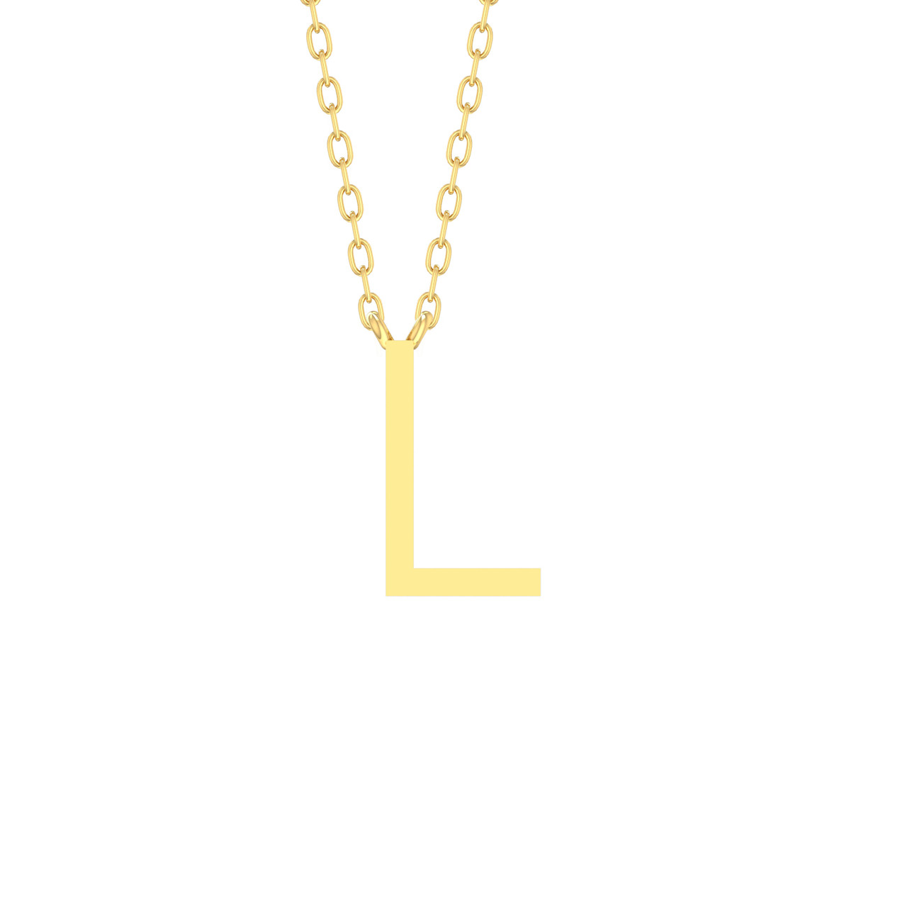 Gold Initial Block Necklace by Adorette