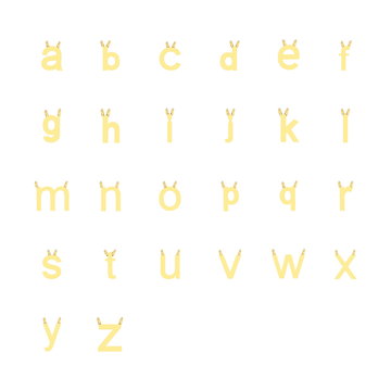 Gold Initial Block Necklace by Adorette In Yellow Gold 14K