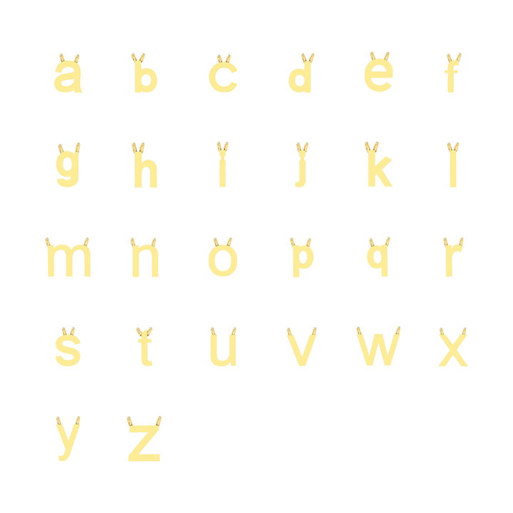 Gold Initial Block Necklace by Adorette In Yellow Gold 14K