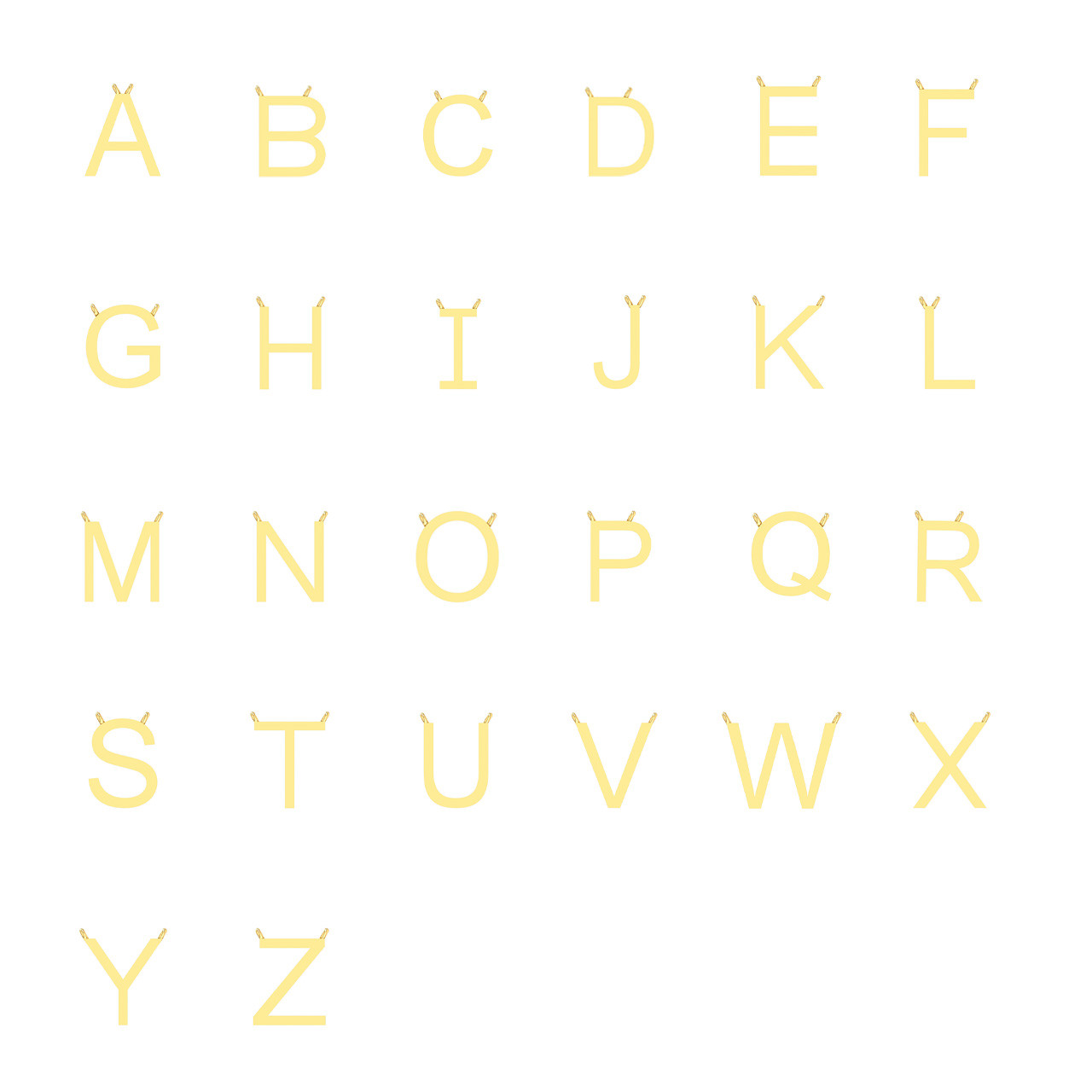 Gold Initial Block Necklace by Adorette
