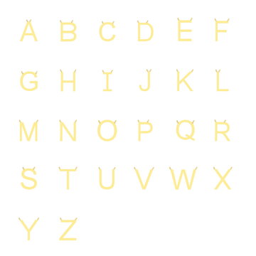 Gold Initial Block Necklace by Adorette In Yellow Gold 14K
