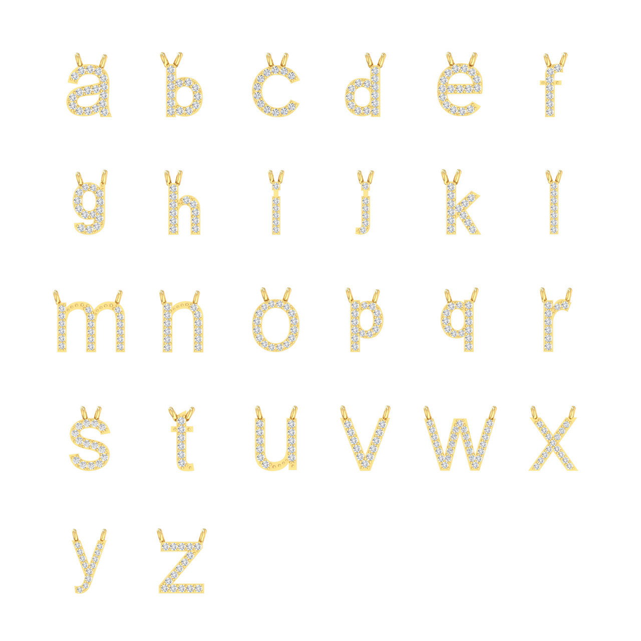 Diamond Lowercase Initial Block Necklace by Adorette