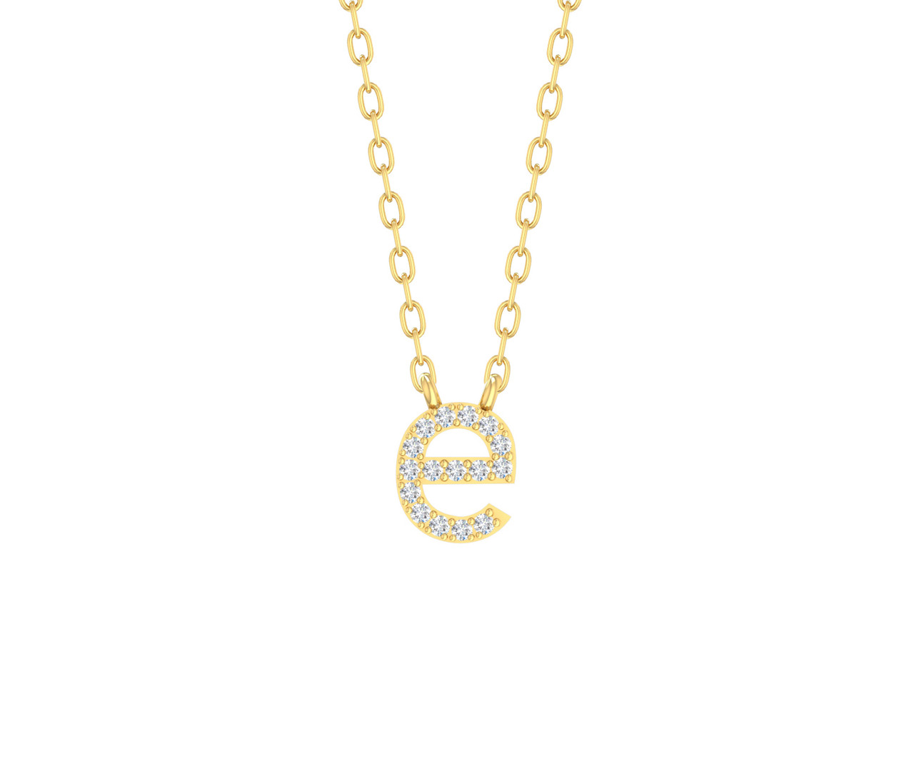 Diamond Lowercase Initial Block Necklace by Adorette