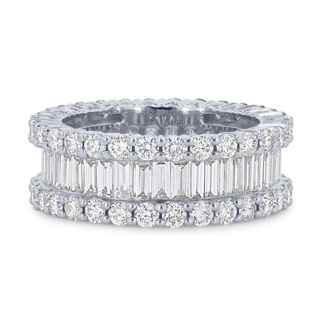Round and Baguette Diamond Eternity Wedding Band (4.00tw) 0