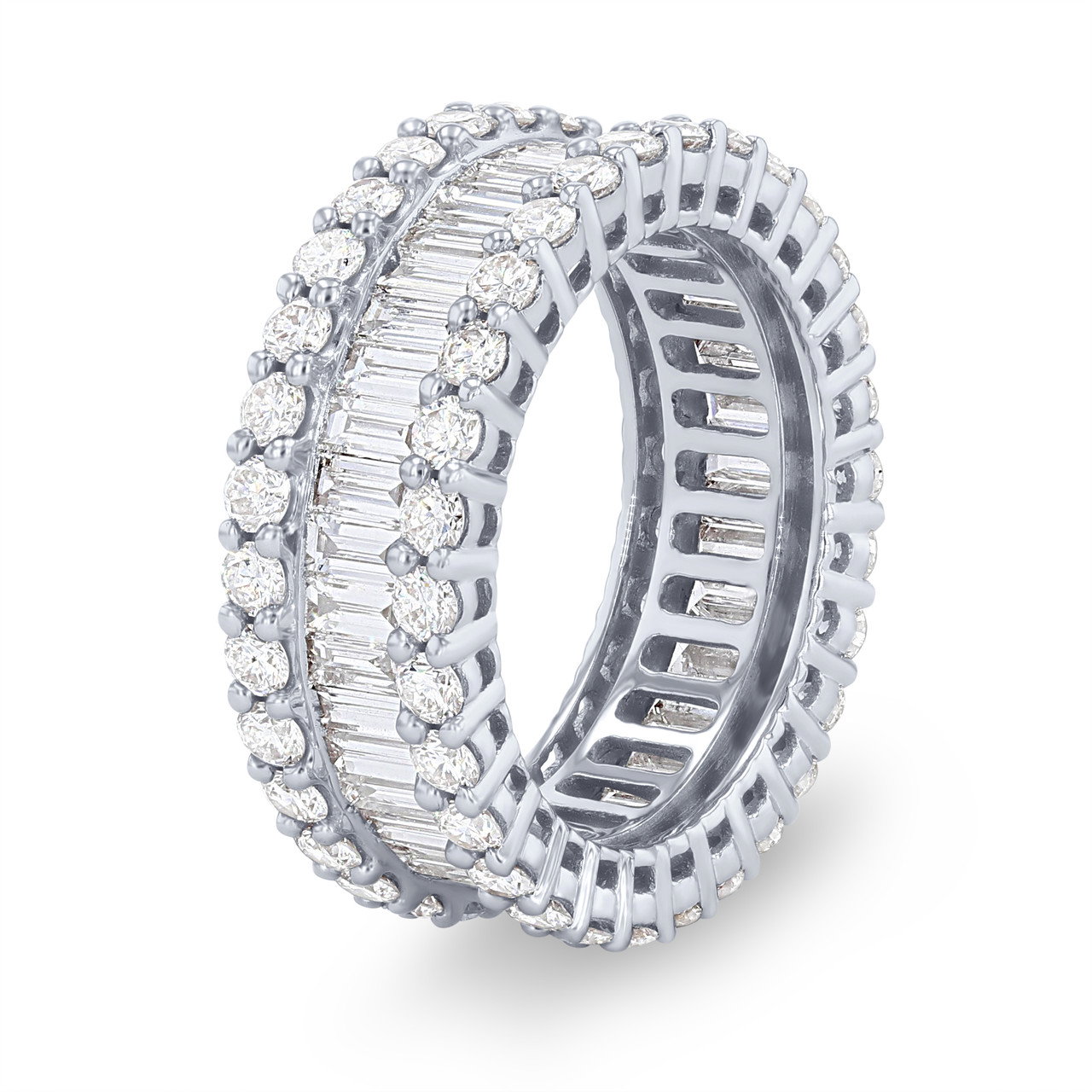 Round and Baguette Diamond Eternity Wedding Band (4.00tw) 1