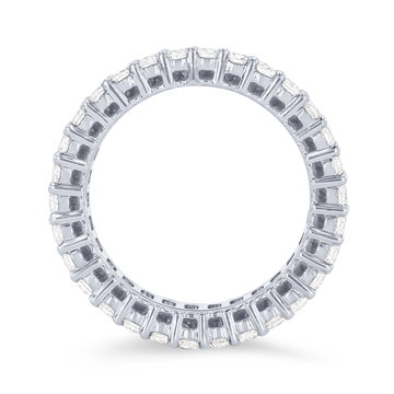 Round and Baguette Diamond Eternity Wedding Band (4.00tw) In White Gold 18K