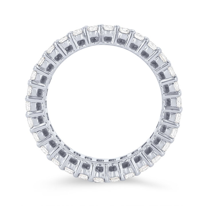 Round and Baguette Diamond Eternity Wedding Band (4.00tw) In White Gold 18K
