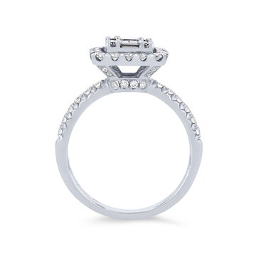 Diamond Mosaic Halo Ring In White Gold 14K
