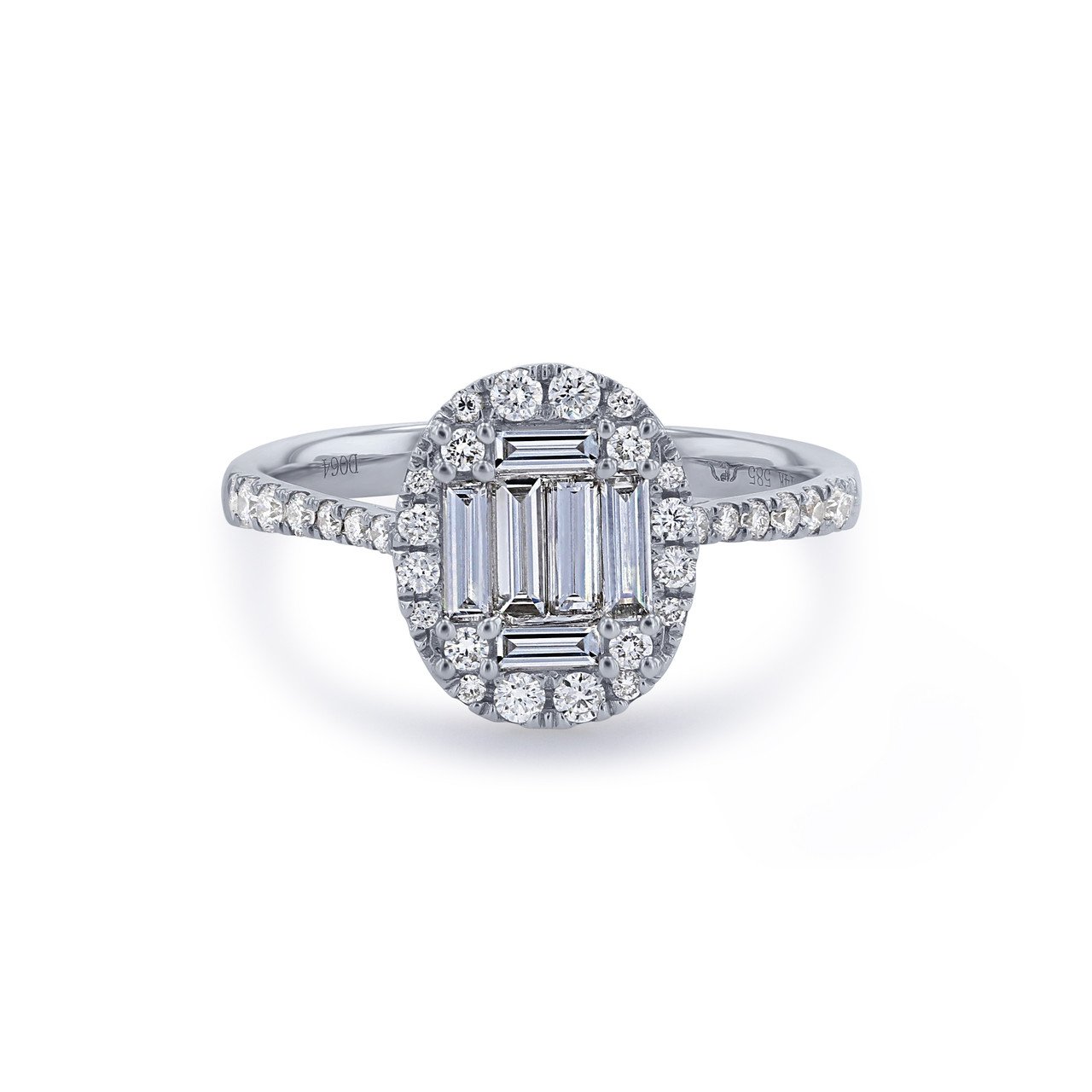 Mosaic Oval Halo Diamond Ring 0