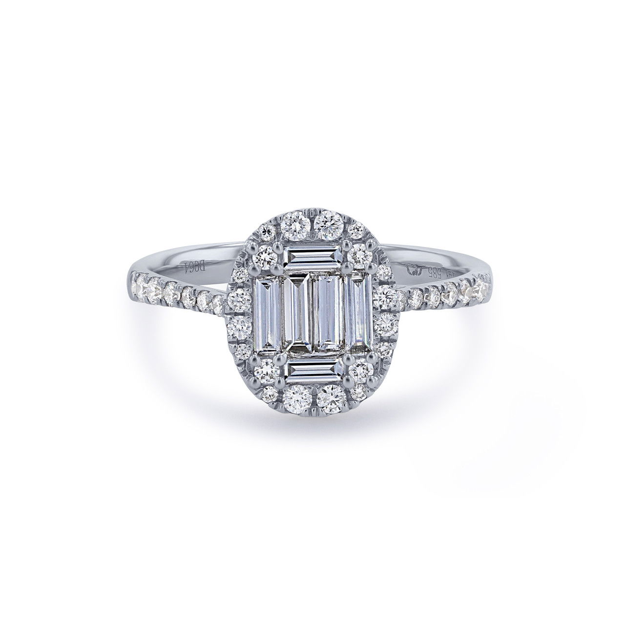 Mosaic Oval Halo Diamond Ring