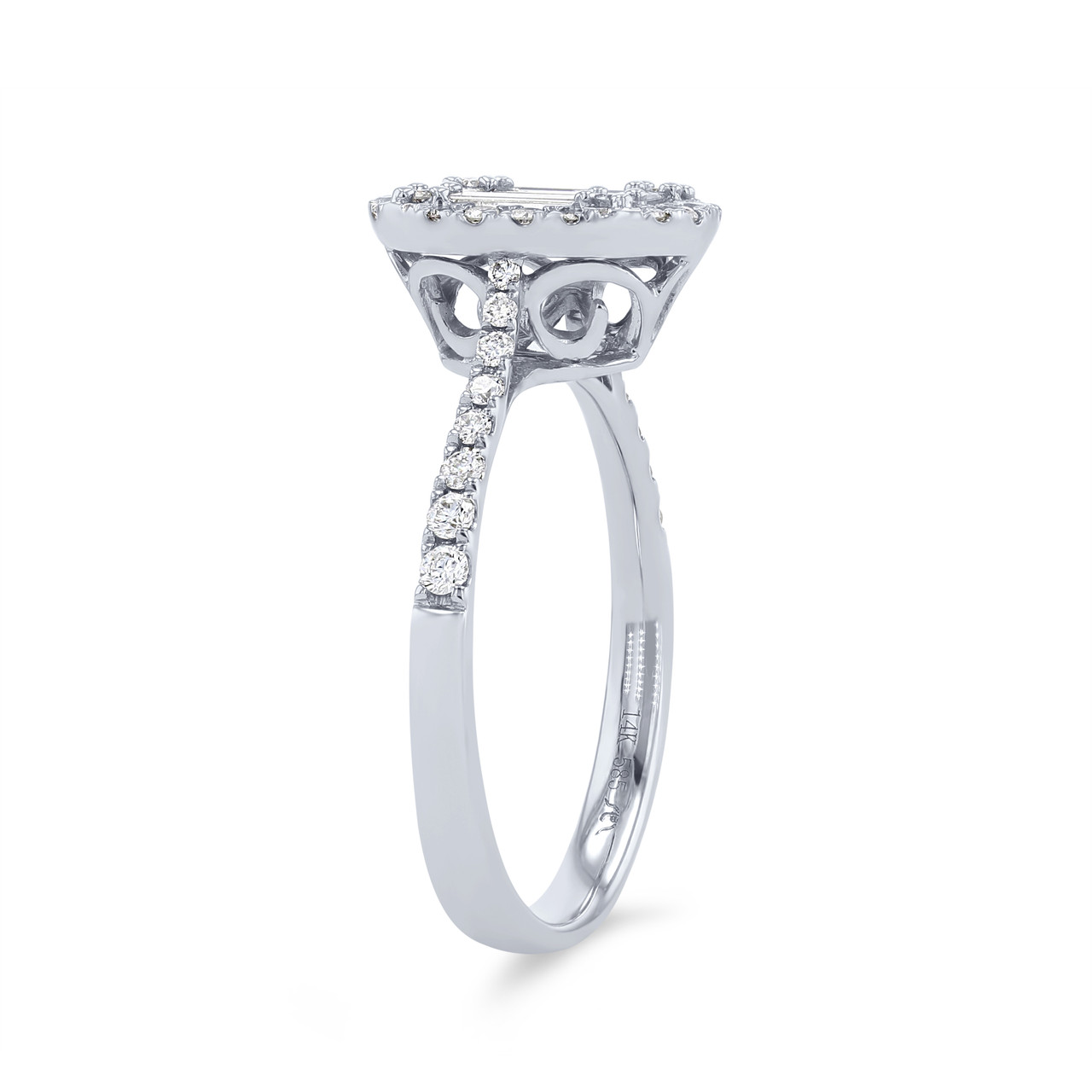 Mosaic Oval Halo Diamond Ring 1