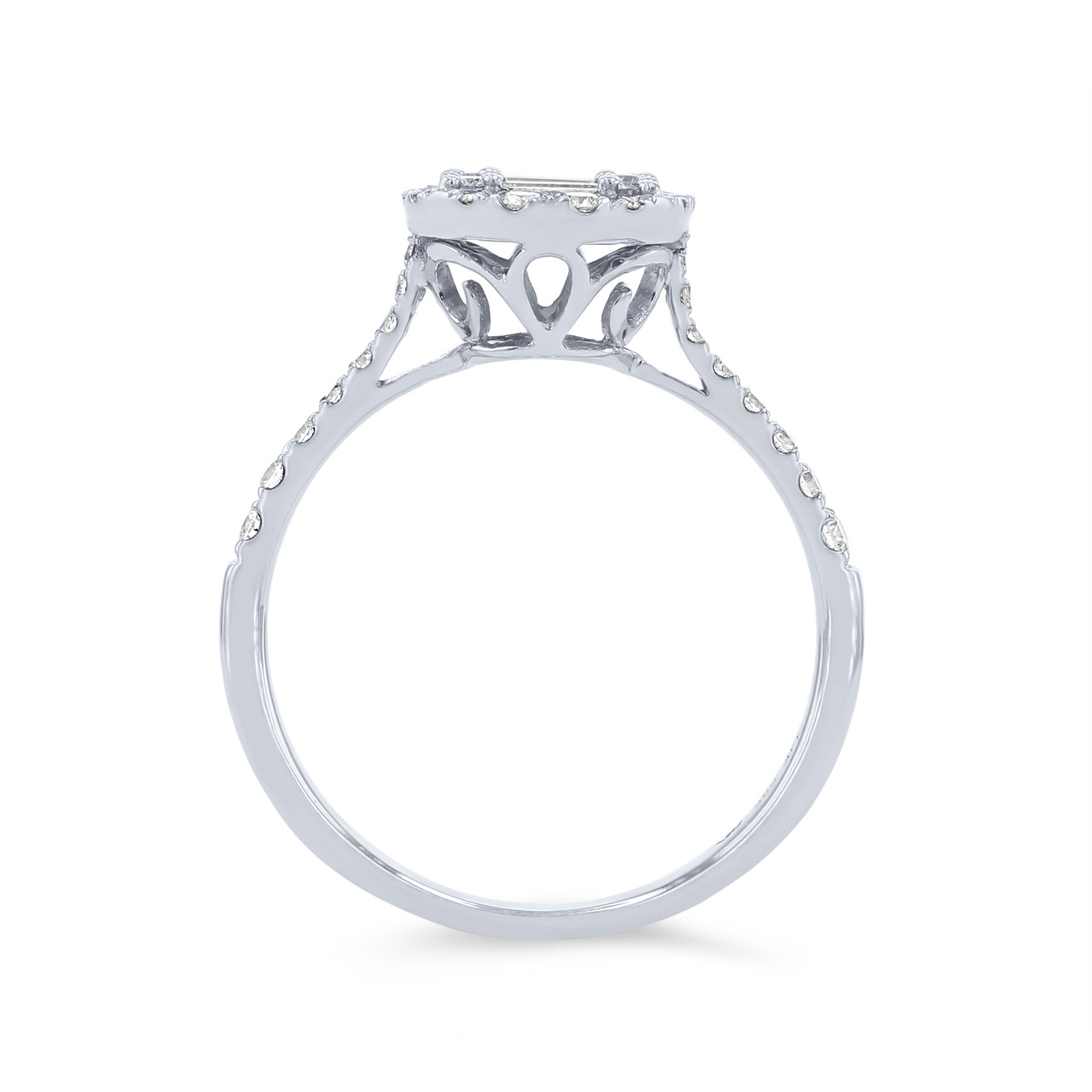 Mosaic Oval Halo Diamond Ring 2