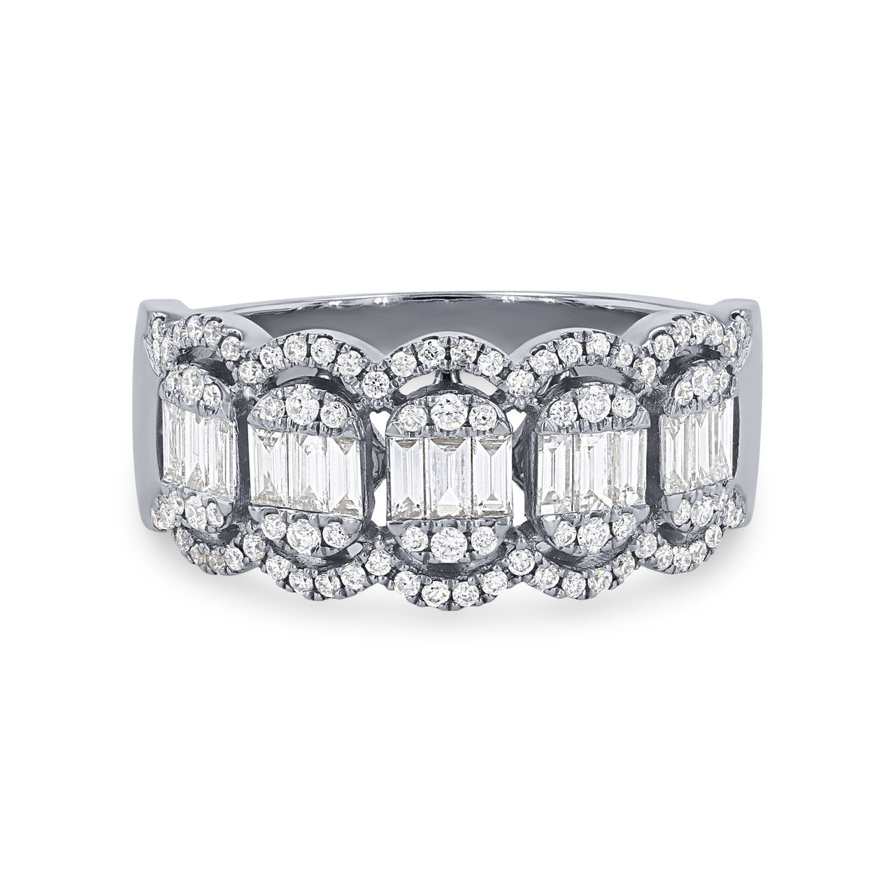 Scalloped Multi-Shape Diamond Band 0