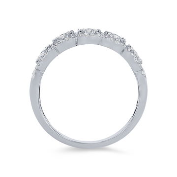 Scalloped Multi-Shape Diamond Band In White Gold 14K