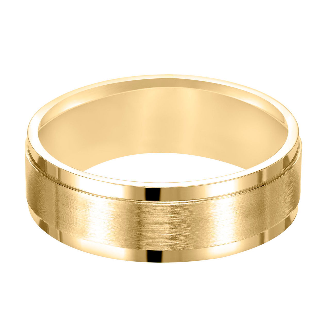 Matte and Polished Edge Wedding Band