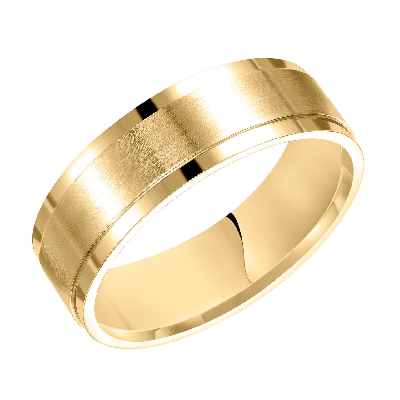 Matte and Polished Edge Wedding Band 1