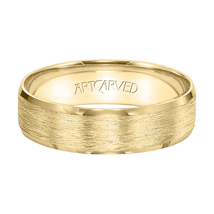Wire Finish Wedding Band In White Gold 14K