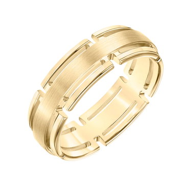Matte Open Link Wedding Band In White Gold 14K