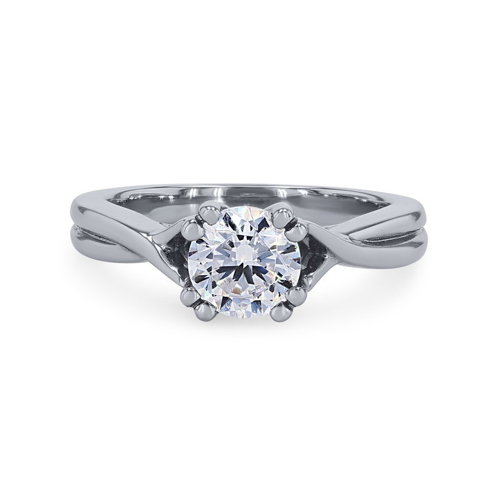 Artcarved Solitaire Double Prong Twist Engagement Setting In Platinum
