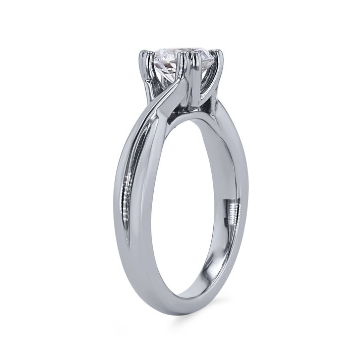 Artcarved Solitaire Double Prong Twist Engagement Setting In Platinum