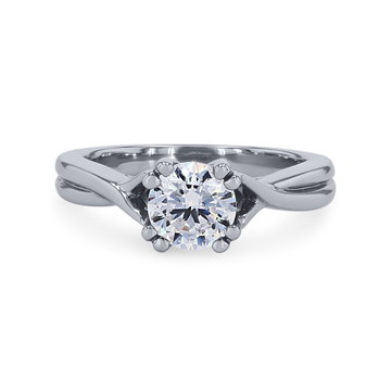 Artcarved Solitaire Double Prong Twist Engagement Setting In Platinum