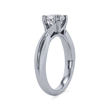 Artcarved Solitaire Double Prong Twist Engagement Setting In Platinum