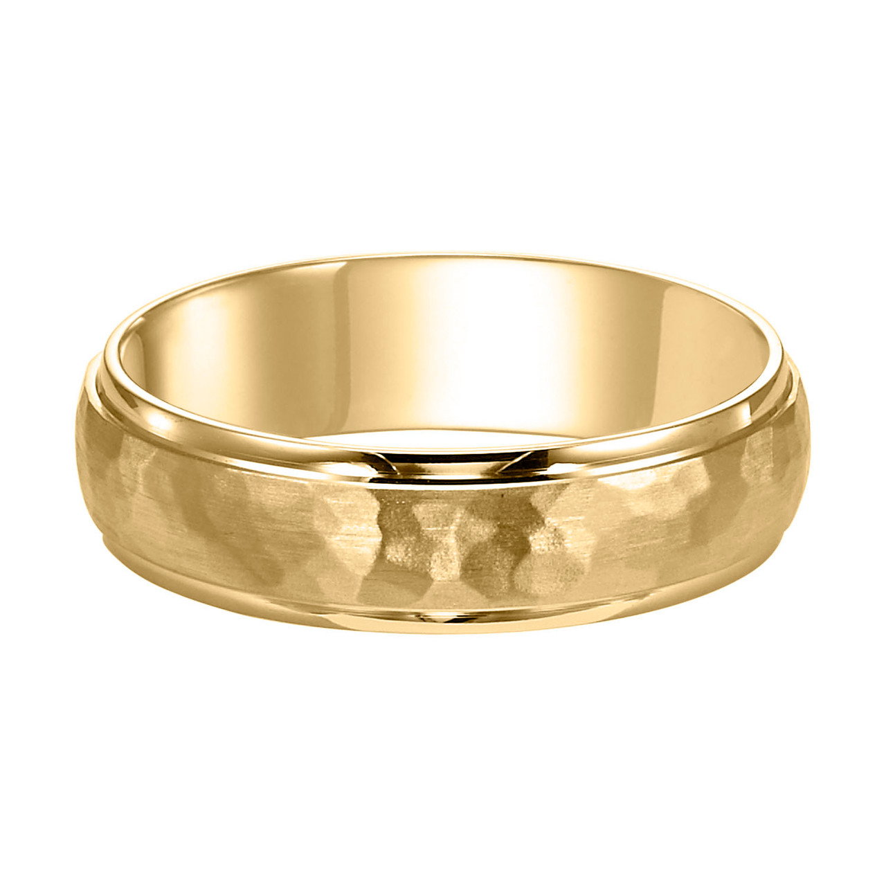 Satin Hammered 6mm Wedding Band 0