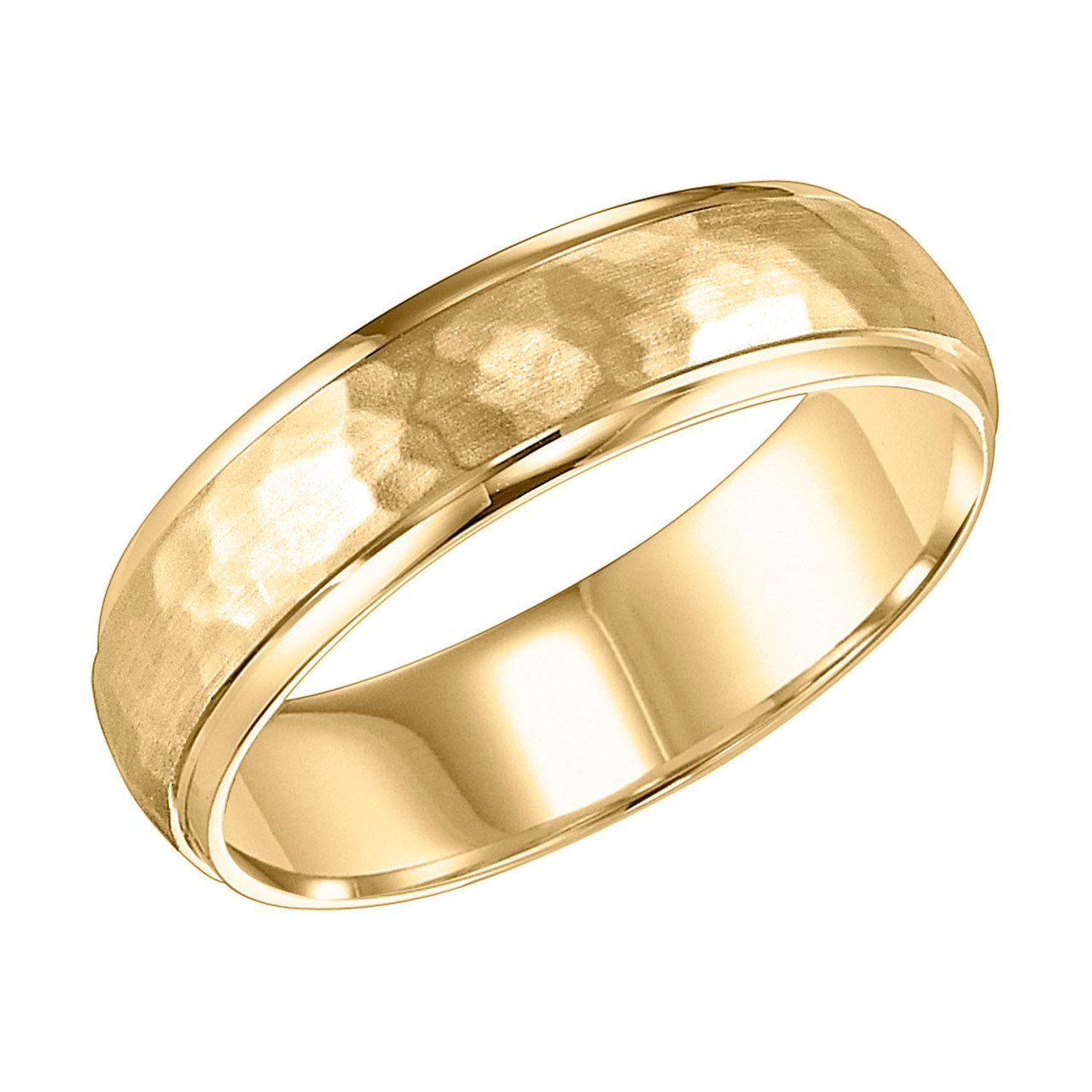 Satin Hammered 6mm Wedding Band 1