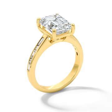 Channel Set Diamond Band Engagement Setting In Yellow Gold 14K