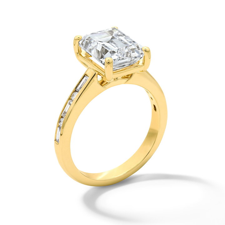 Channel Set Diamond Band Engagement Setting In Yellow Gold 14K