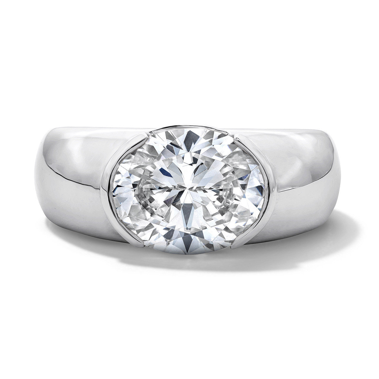 Wide Band Bezel-Set Engagement Setting by C. Gonshor 0