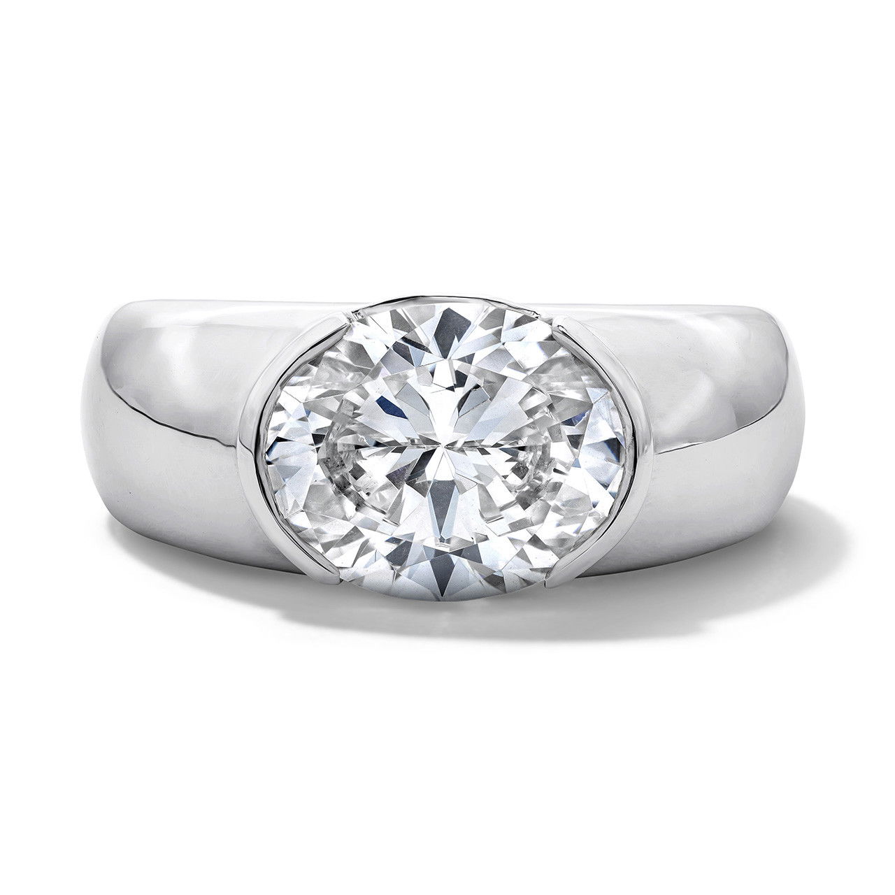 Wide Band Bezel-Set Engagement Setting by C. Gonshor 0