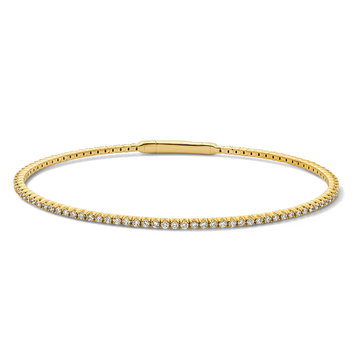 Flexible Lab Grown Diamond Bangle Bracelet In Yellow Gold 14K