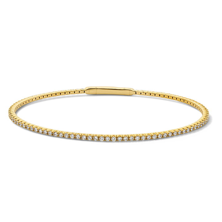 Flexible Lab Grown Diamond Bangle Bracelet In Yellow Gold 14K