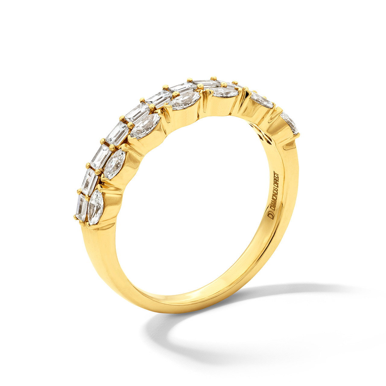 Two Row Marquise & Emerald Cut Diamond Band 1