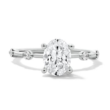 Sylvie Accent Diamond Engagement Setting In White Gold 14K