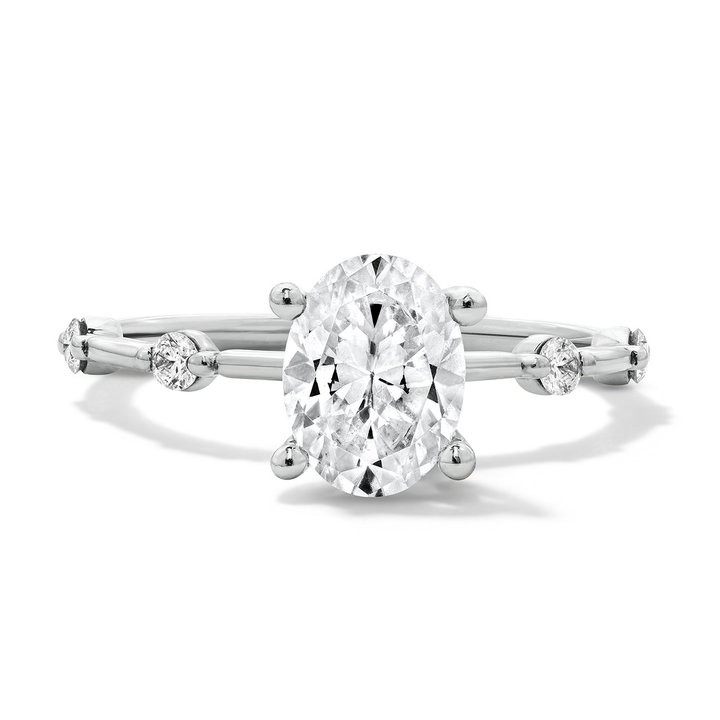 Sylvie Accent Diamond Engagement Setting In White Gold 14K