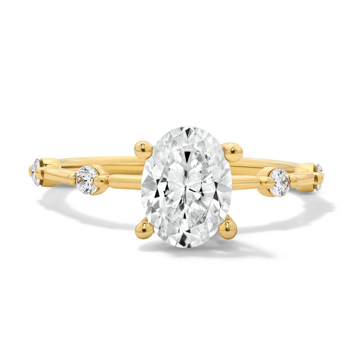 Sylvie Accent Diamond Engagement Setting In Yellow Gold 14K