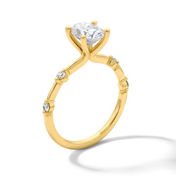Sylvie Accent Diamond Engagement Setting In Yellow Gold 14K