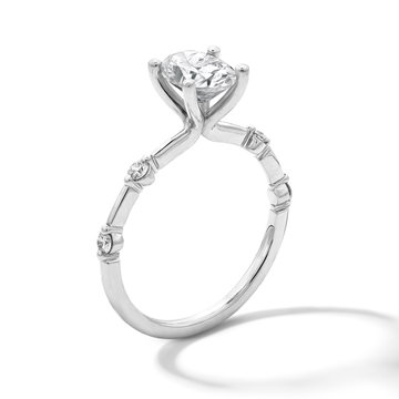 Sylvie Accent Diamond Engagement Setting In White Gold 14K