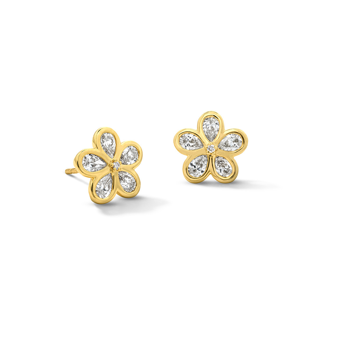 Diamond Floral Stud Earrings