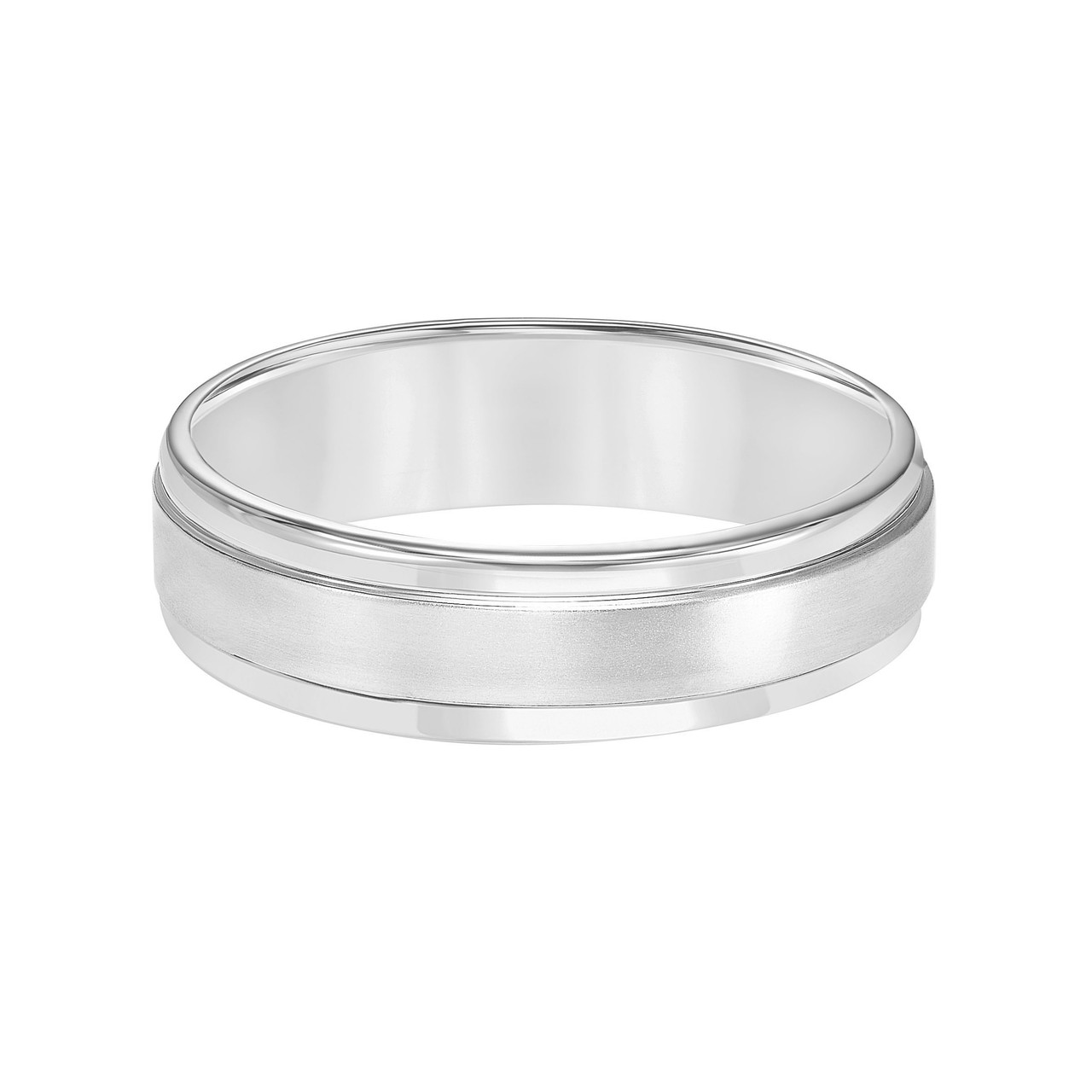Matte High Polished Edge 6mm Wedding Band 0