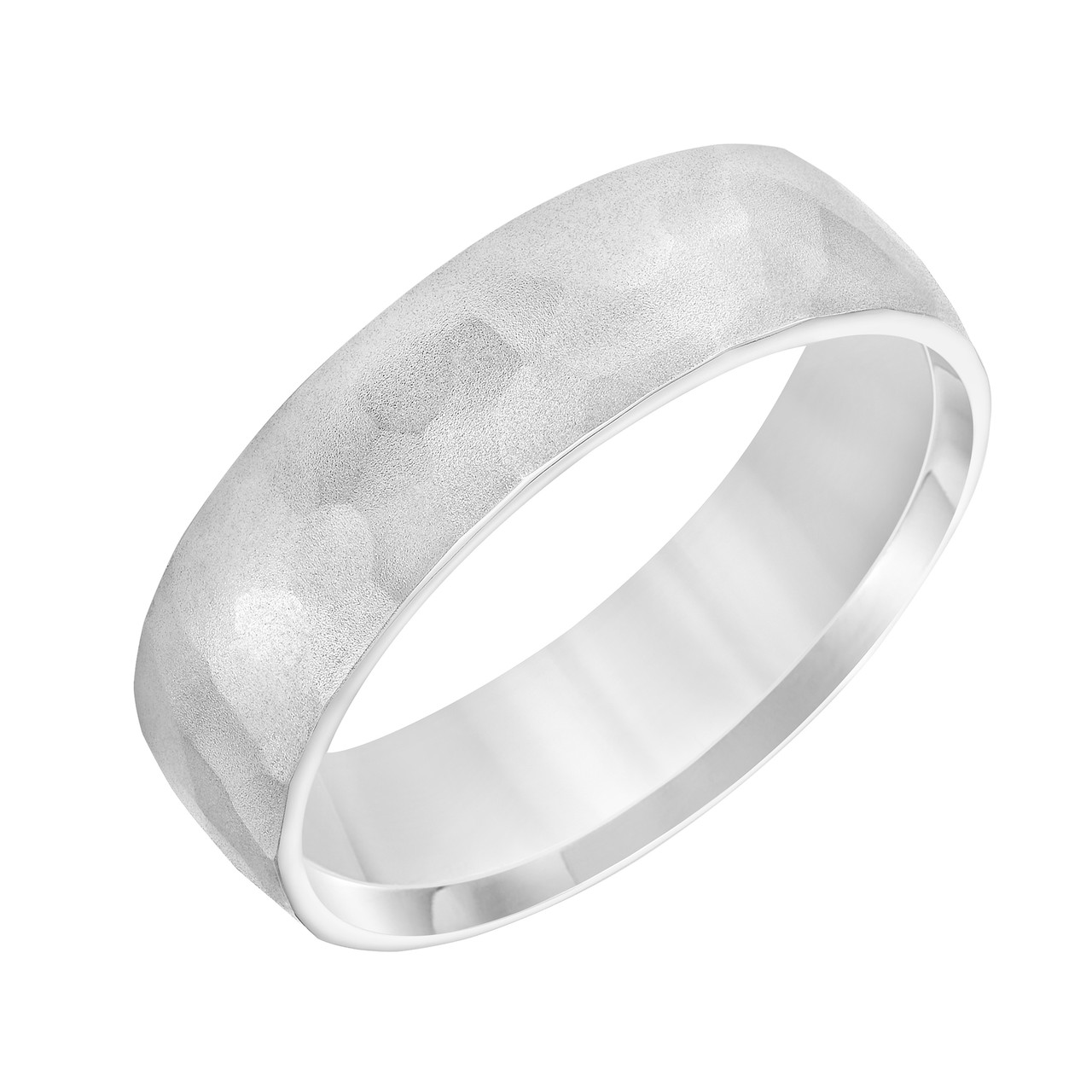 Hammered Matte 6mm Wedding Band 1