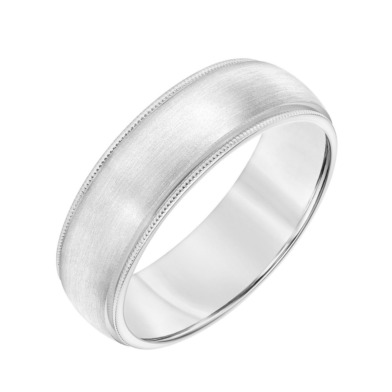 Satin Milgrain Edge 7mm Wedding Band 1