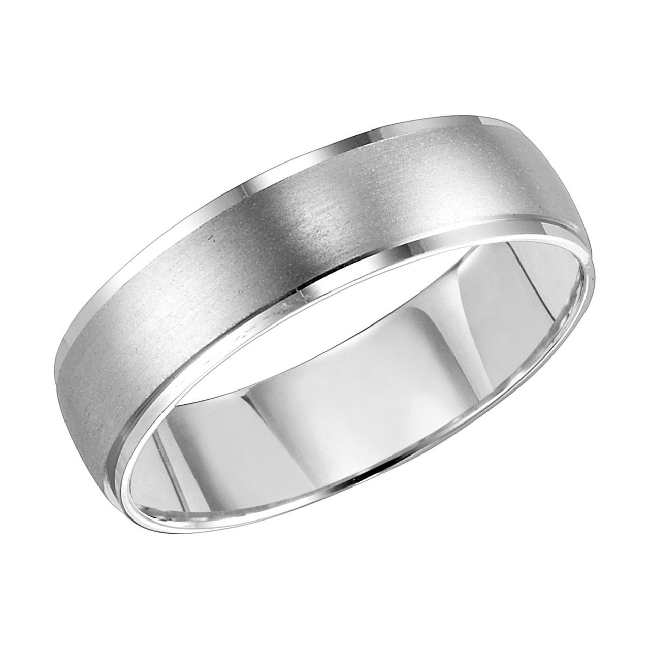 Satin High Polished 6mm Wedding Band 1