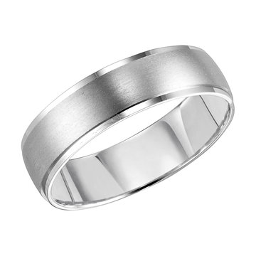 Satin High Polished 6mm Wedding Band In White Gold 14K