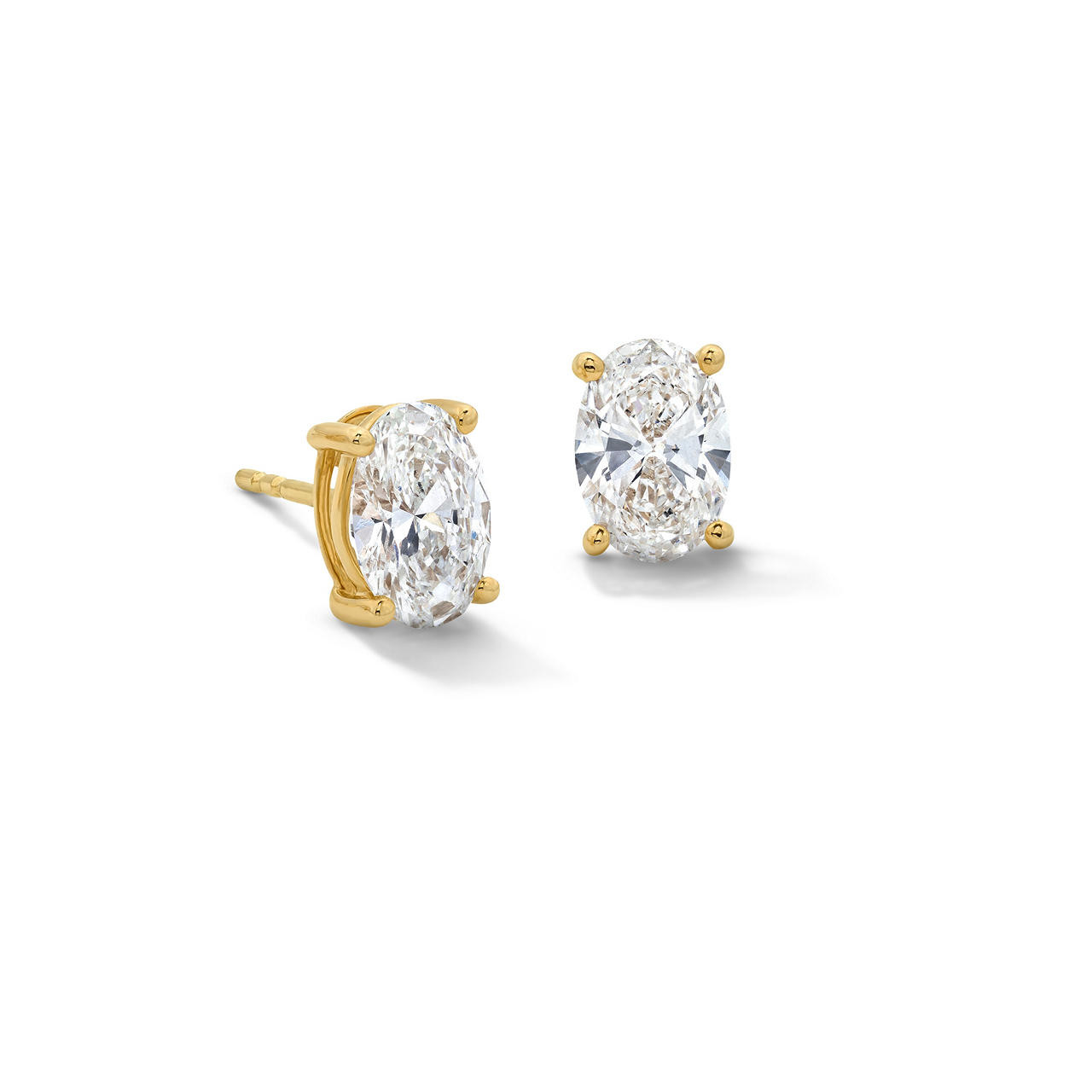 Oval Lab Grown Diamond Stud Earrings 0