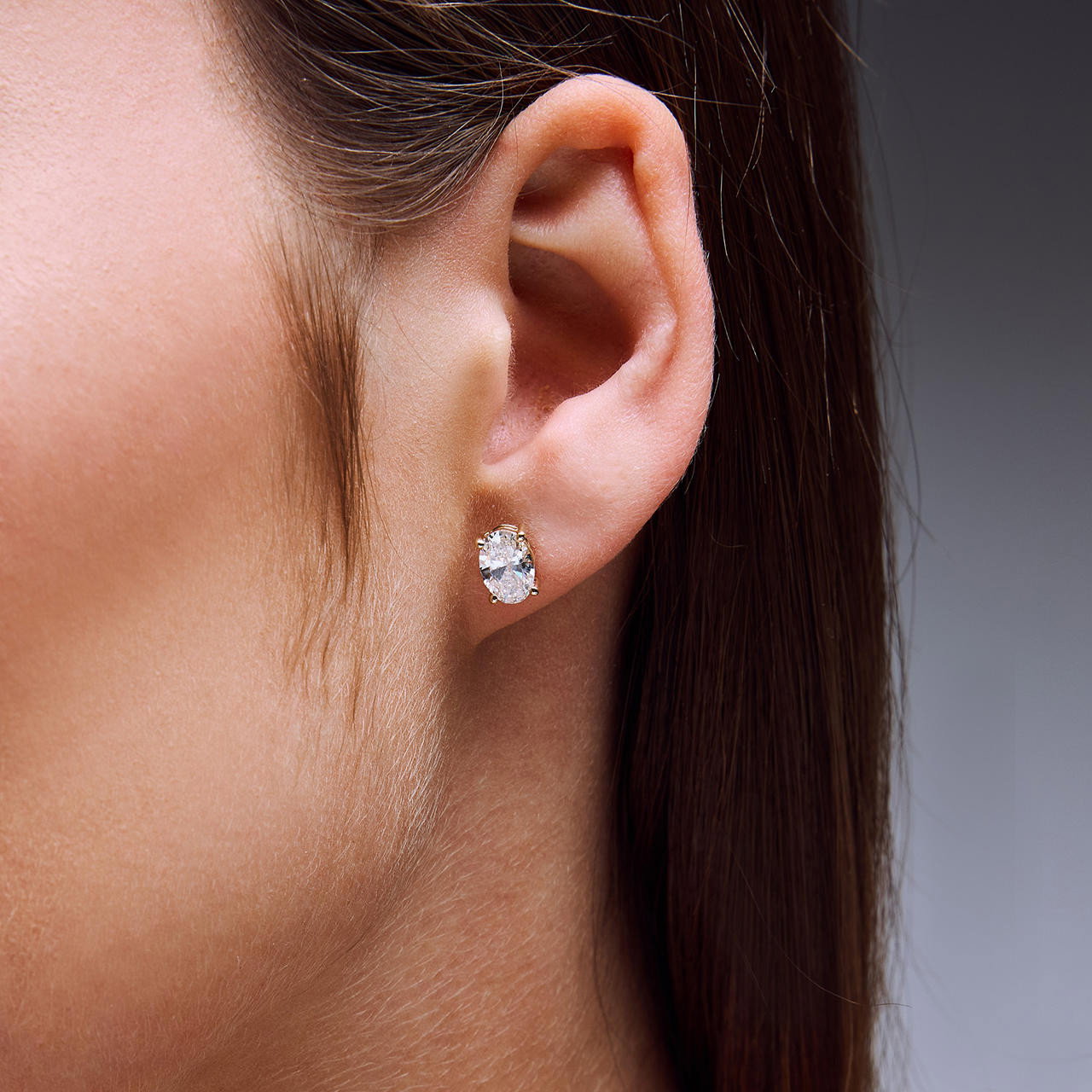 Oval Lab Grown Diamond Stud Earrings 1