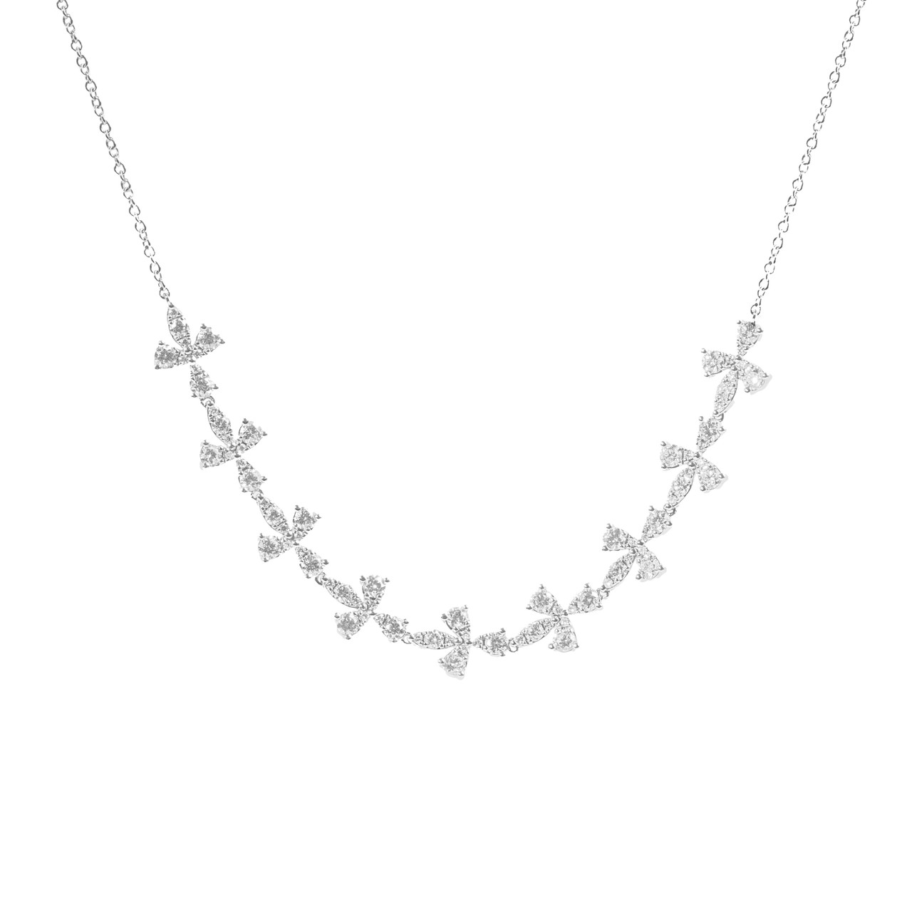 Diamond Floral Design Necklace