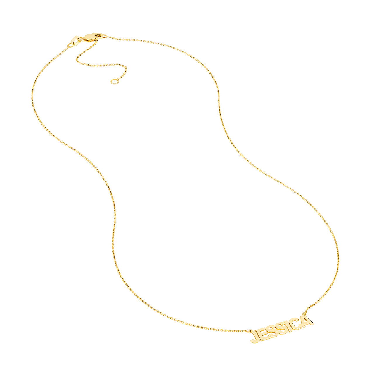 Personalized Block Font Nameplate Necklace
